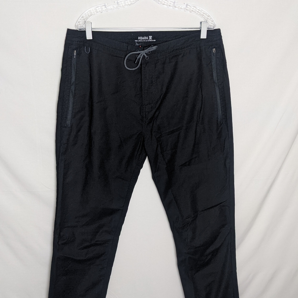 Roark Mens Size 36 Black Travel Straight Stretch Layover Drawstring Jogger Pants